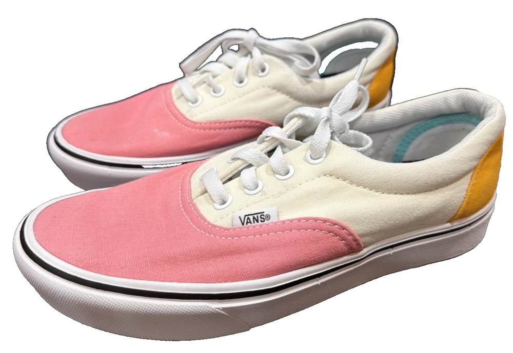Vans Era ComfyCush Colorblock Sneakers Women 7 Pink Cream Yellow